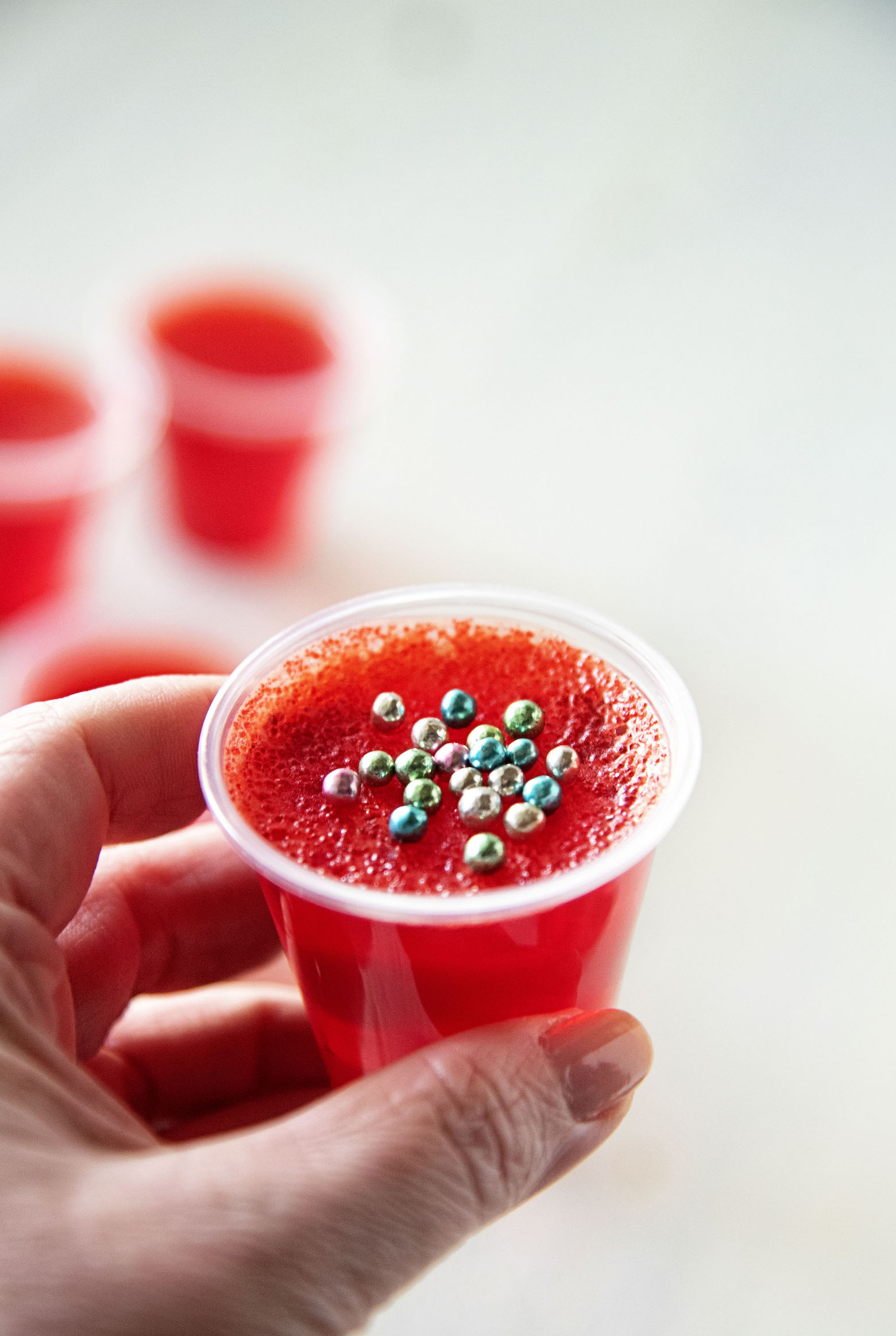 Raspberry Peach Bellini Jell-O Shot