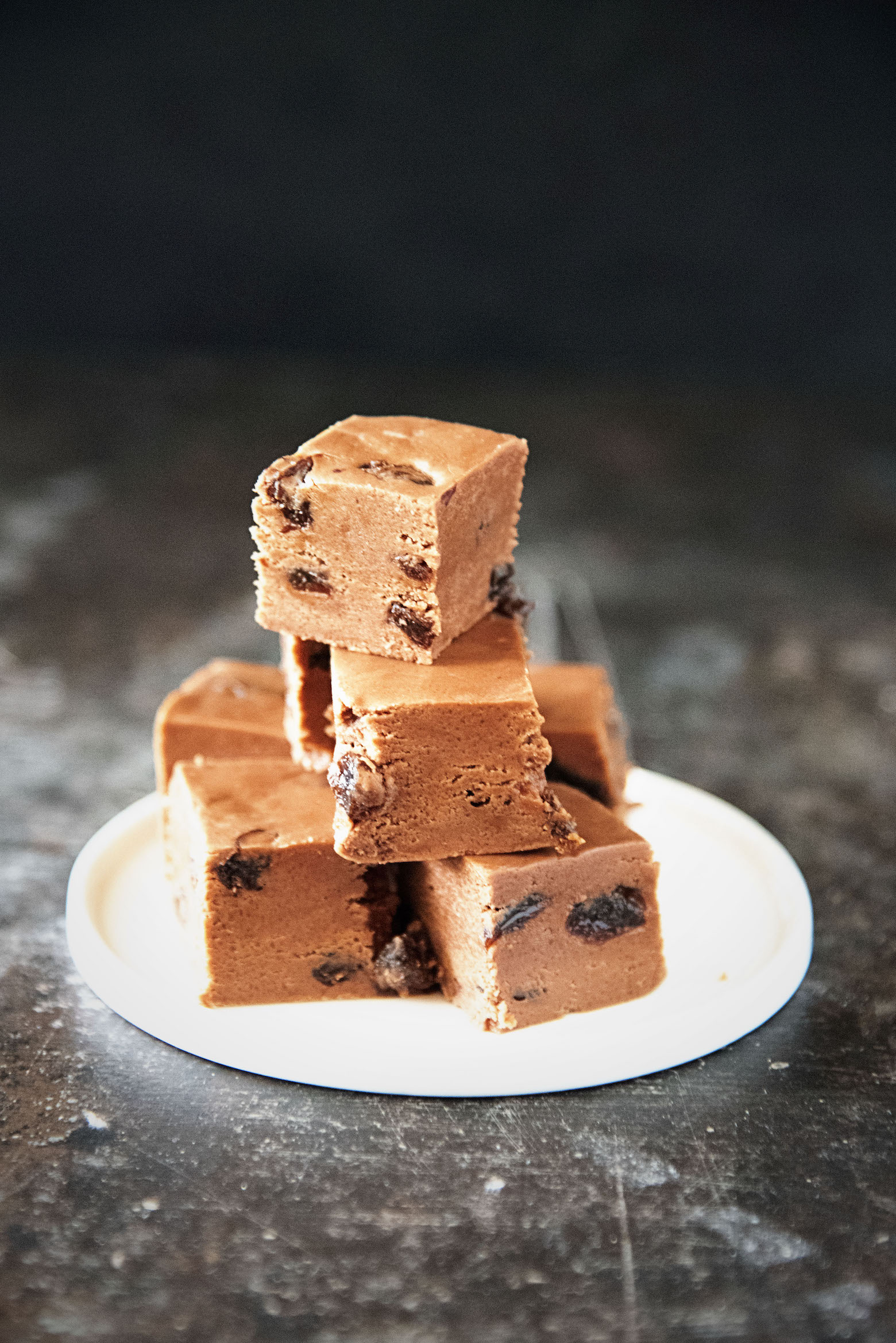 Spiced Rum Raisin Chocolate Fudge