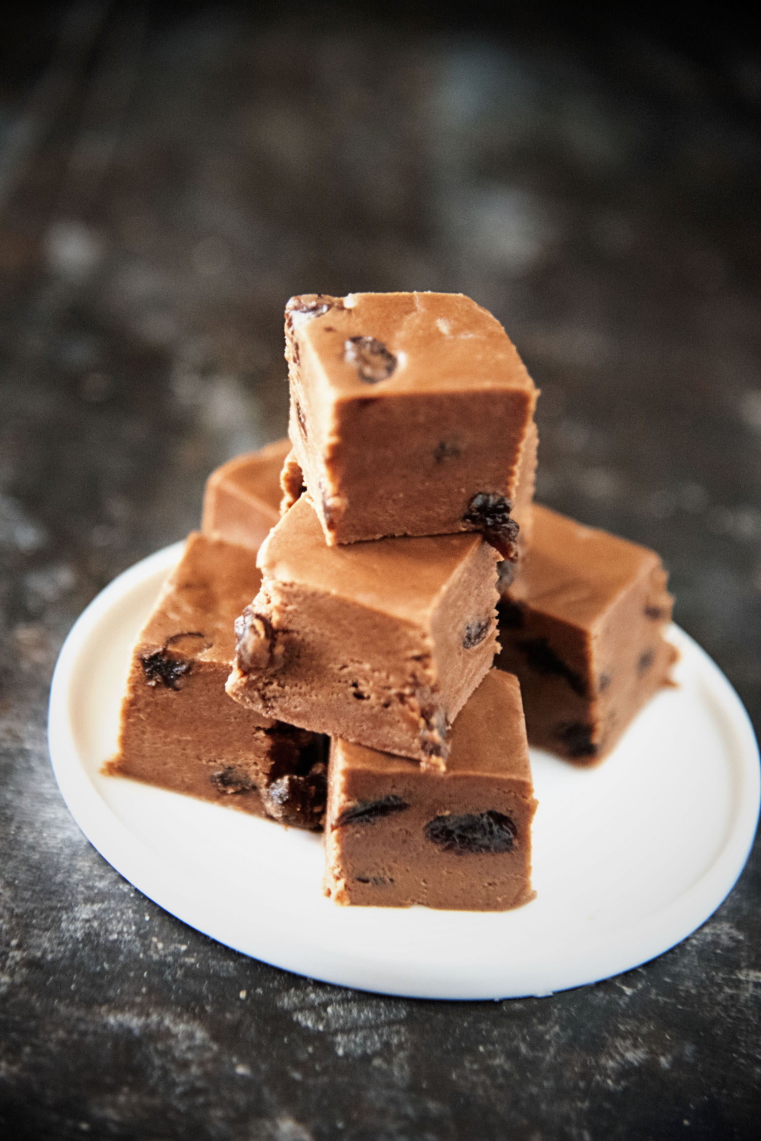 Spiced Rum Raisin Chocolate Fudge