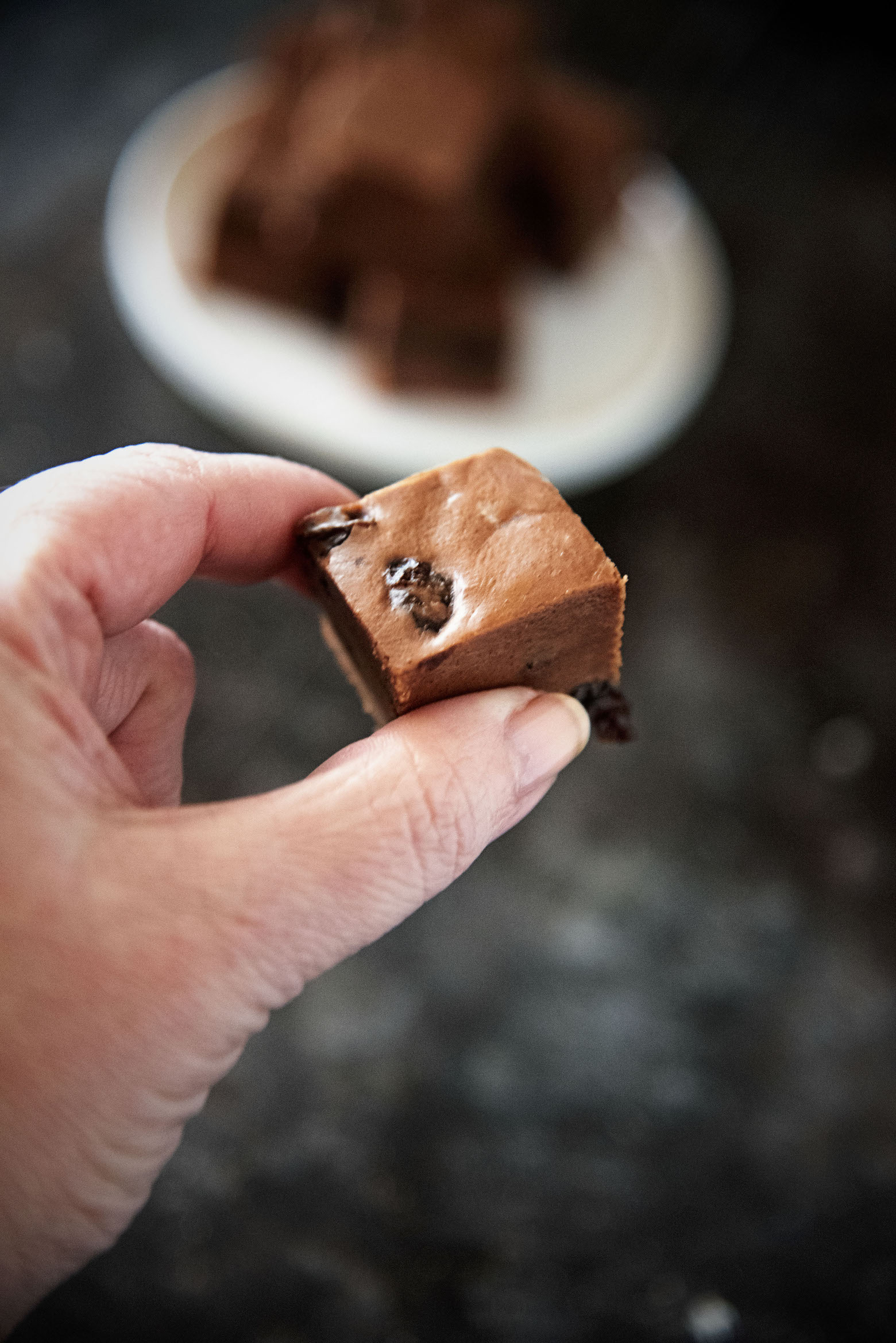 Spiced Rum Raisin Chocolate Fudge