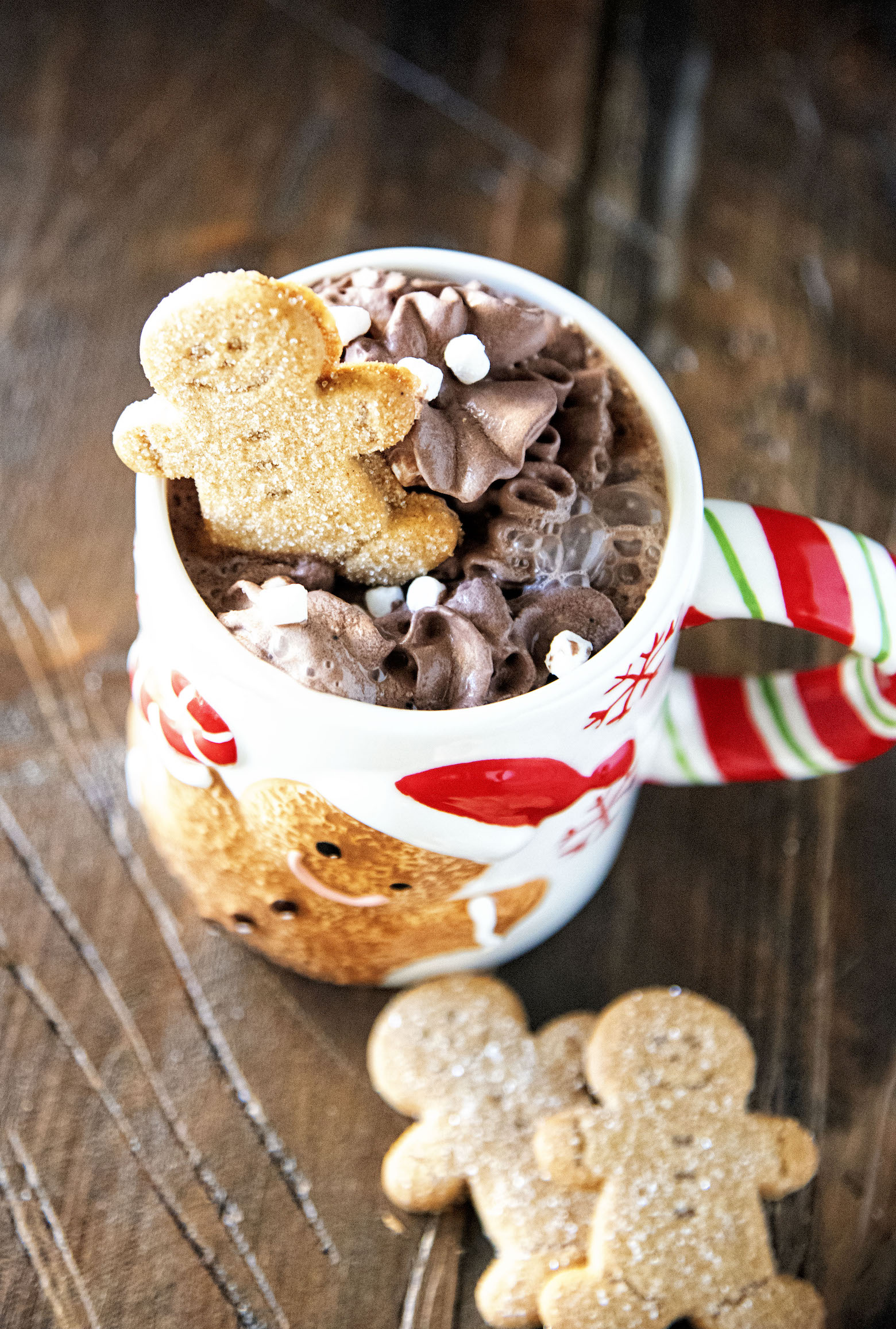 Overhead shot of Spiked Gingerbread Hot Chocolate