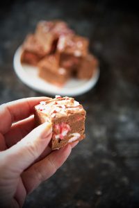 Spiked Peppermint Marshmallow Chocolate Fudge
