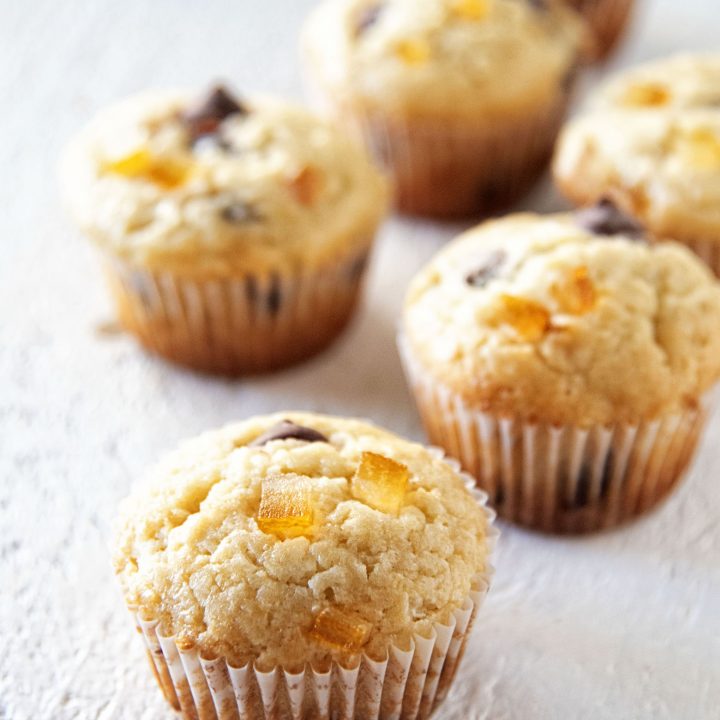 Chocolate Candied Orange Peel Sour Cream Muffins