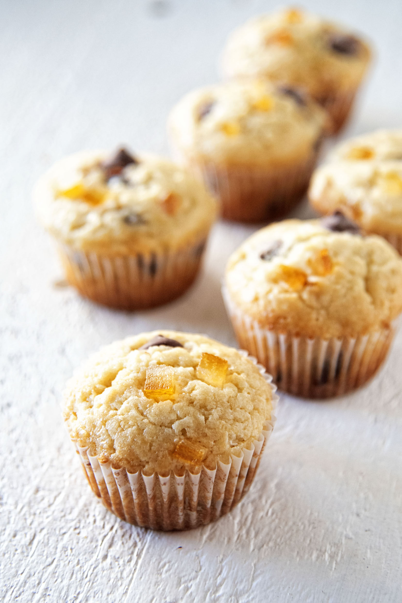 Chocolate Candied Orange Peel Sour Cream Muffins