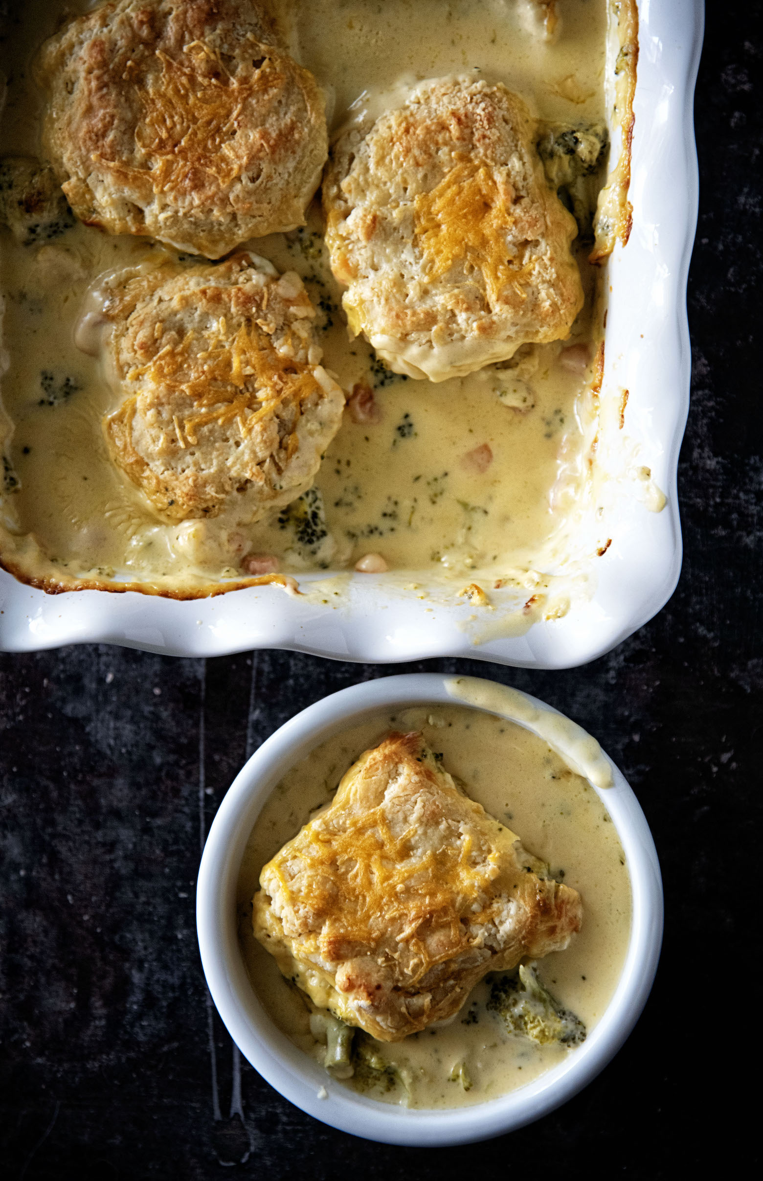 Broccoli Cheese Biscuit Cobbler 