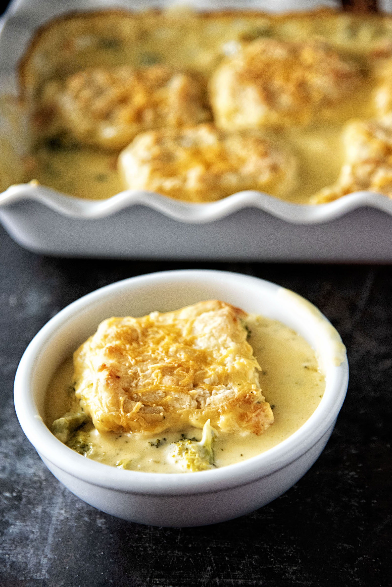 Broccoli Cheese Biscuit Cobbler 