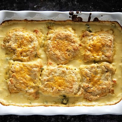 Broccoli Cheese Biscuit Cobbler