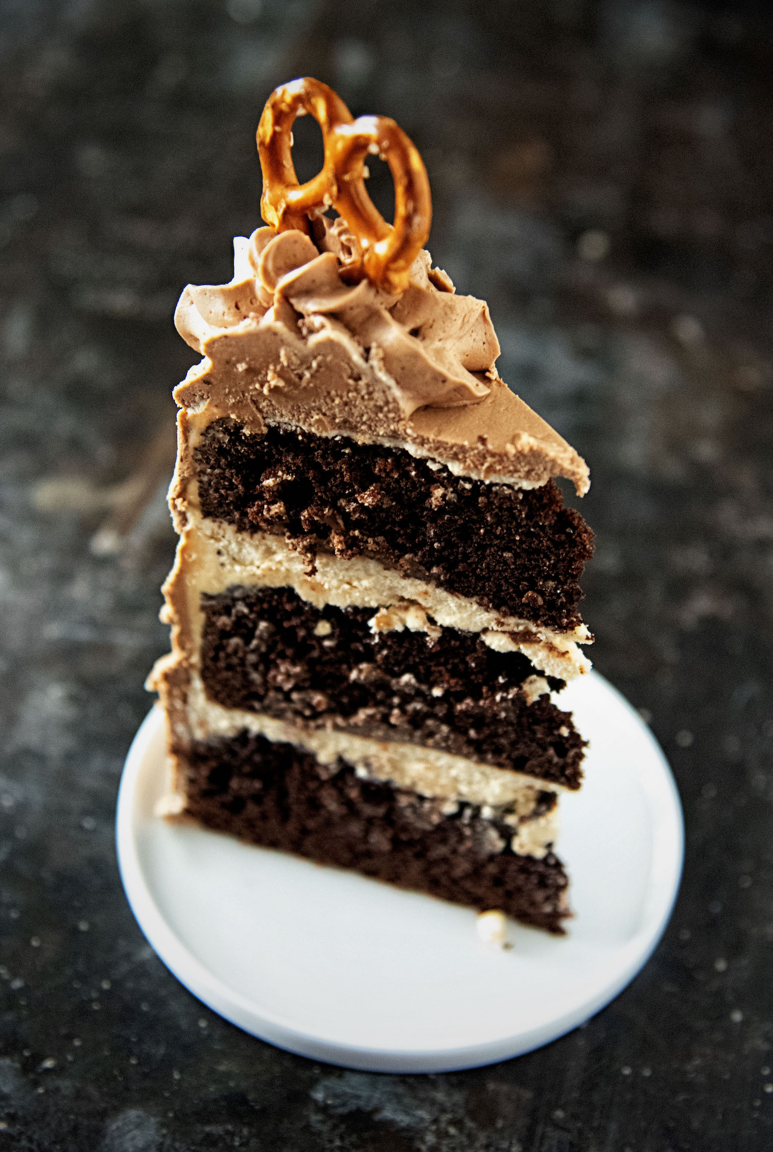 Chocolate Peanut Butter Stout Layer Cake