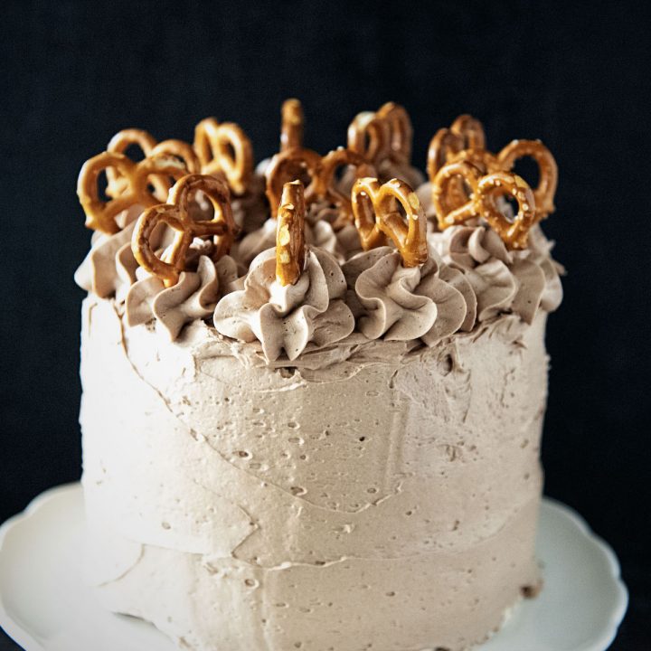 Chocolate Peanut Butter Stout Layer Cake