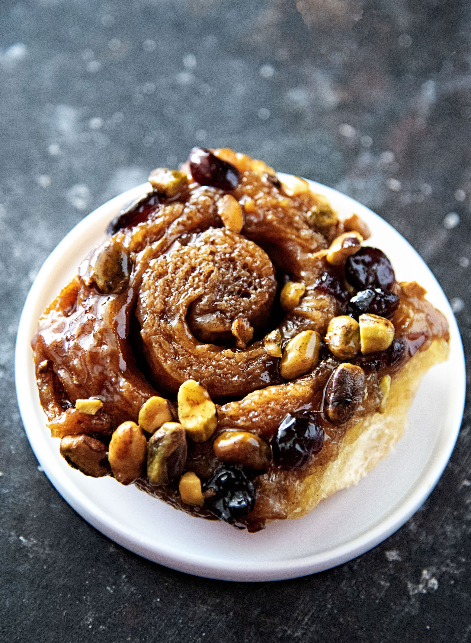 Orange Blossom Honey Pistachio Cranberry Sticky Buns 