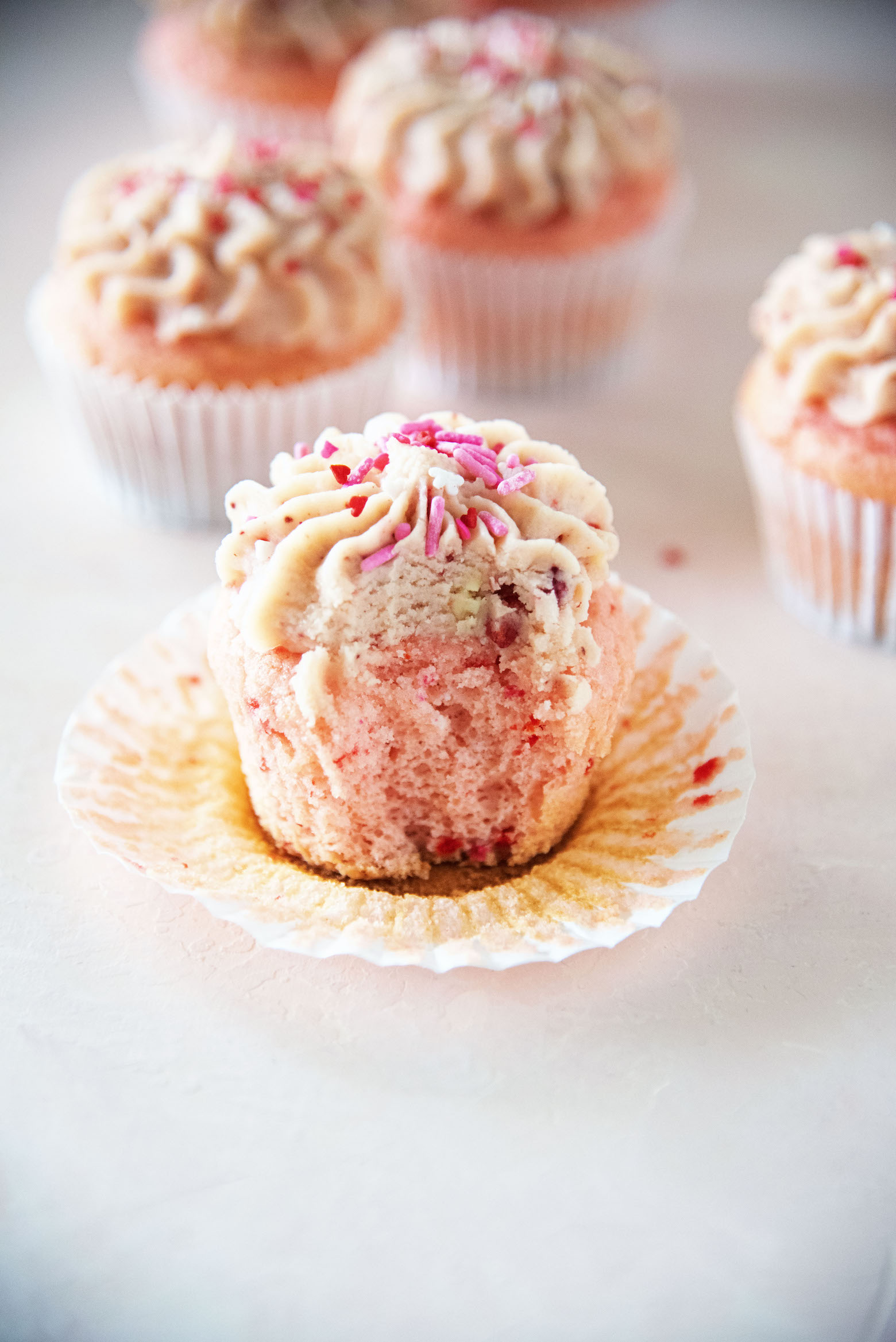 Strawberry Malted Milk Cupcakes