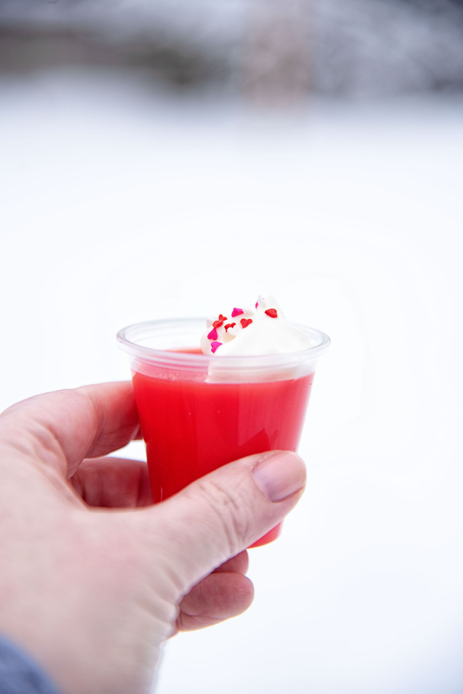 Strawberry Malted Milk Jell-O Shot