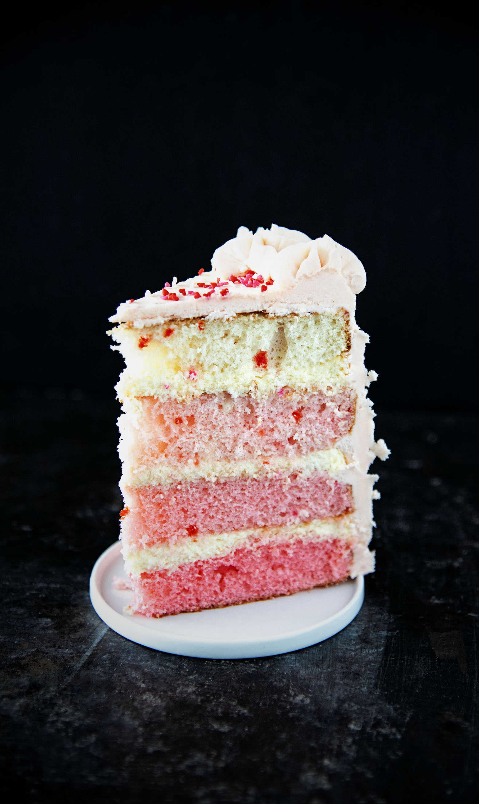 Vanilla Cheesecake Funfetti Pink Ombre Layer Cake