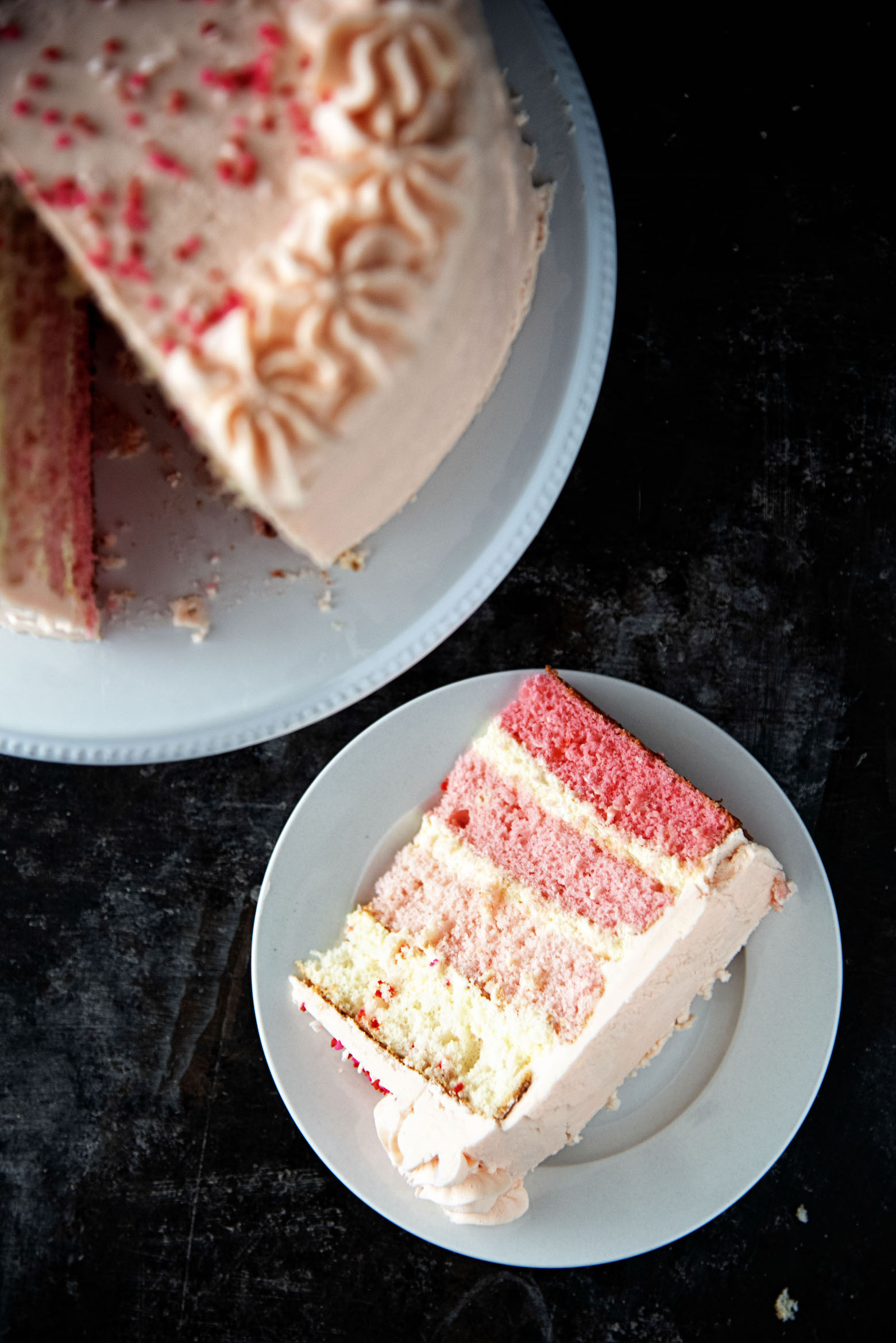 Vanilla Cheesecake Funfetti Pink Ombre Layer Cake