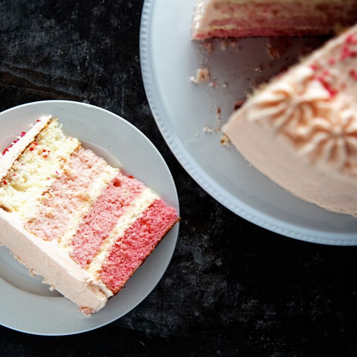 Vanilla Cheesecake Funfetti Pink Ombre Layer Cake