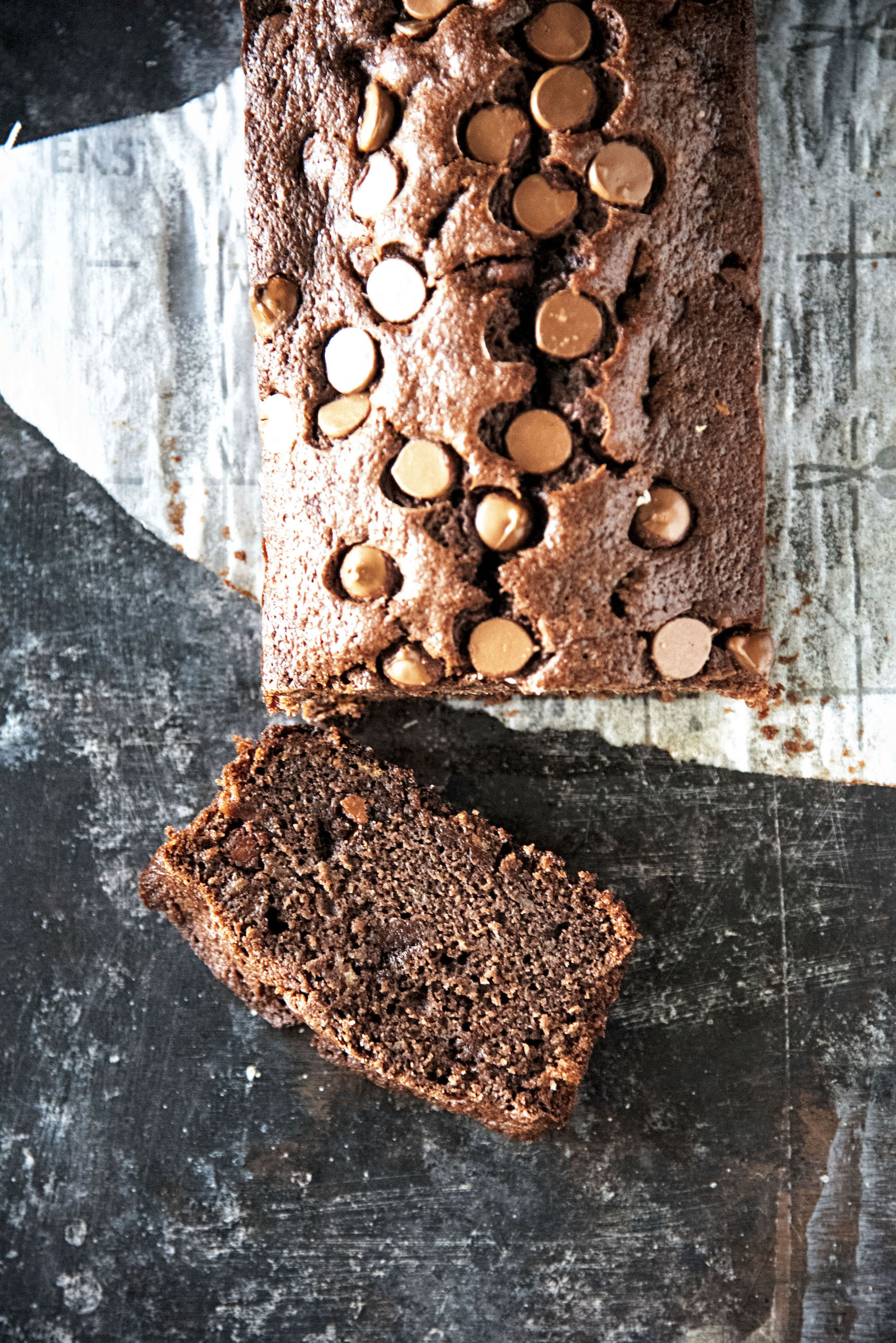 Chocolate Chocolate Chip Sourdough Banana Bread