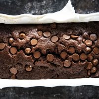 Chocolate-Chocolate Chip Sourdough Banana Bread