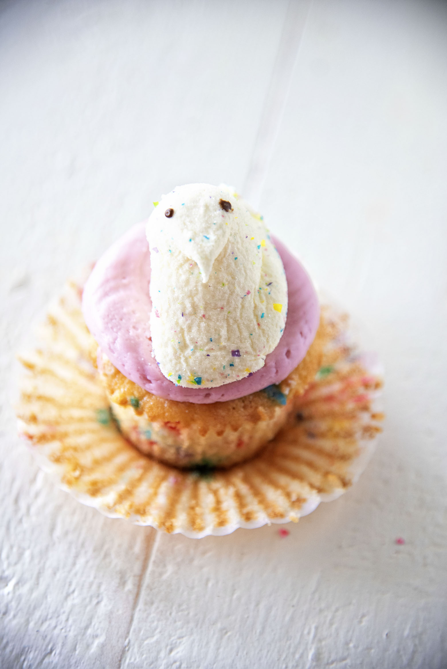 Confetti Vanilla Marshmallow Peep Cupcakes