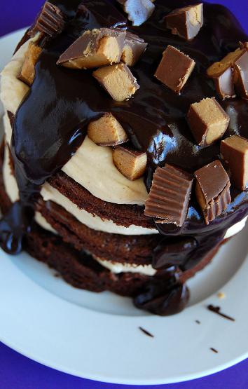 Peanut Butter Cup Brownie Torte