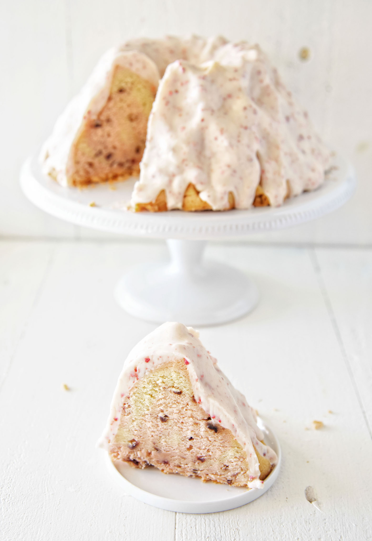 Strawberries and Cream Bundt Cake