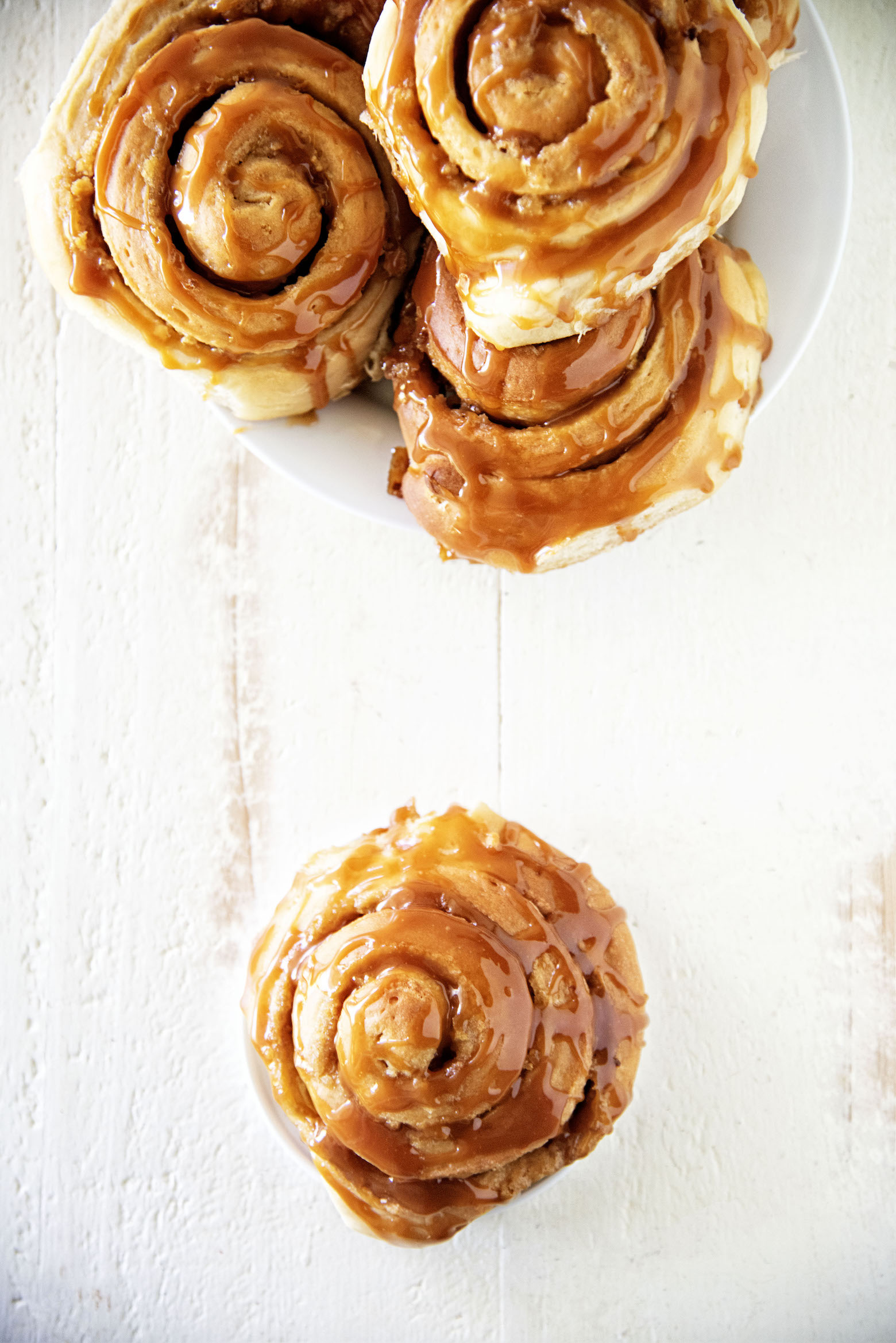 Bourbon Brown Sugar Caramel Peach Sweet Rolls