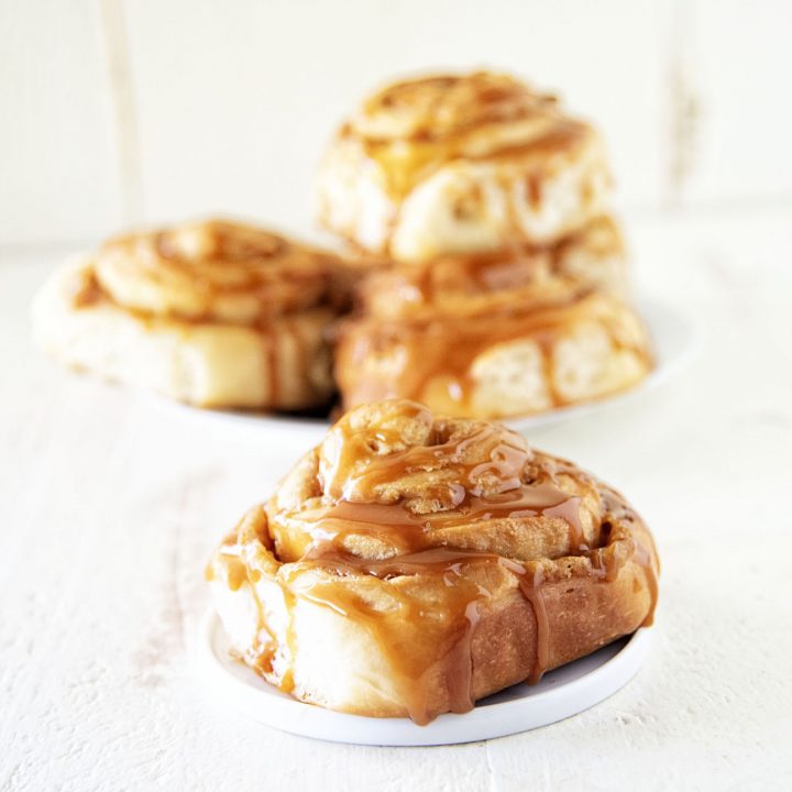 Bourbon Brown Sugar Caramel Peach Sweet Rolls