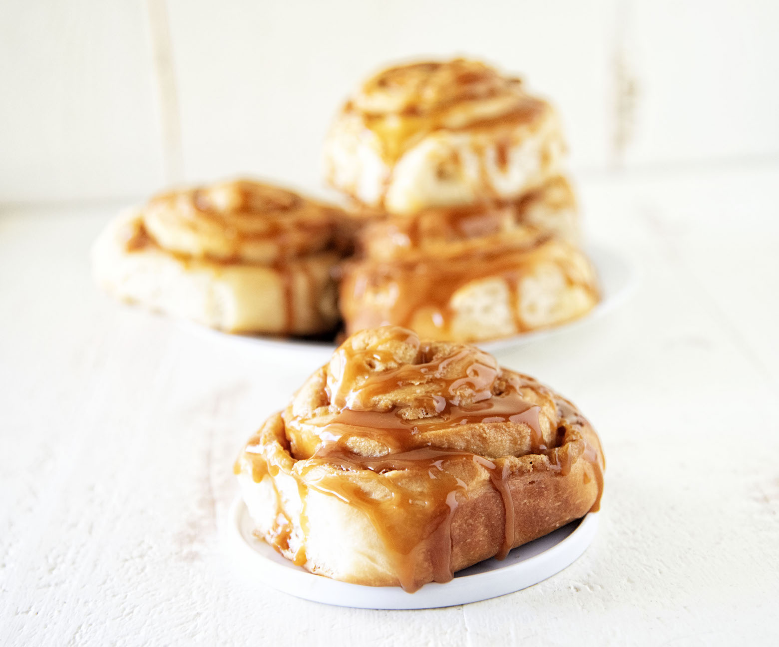 Bourbon Brown Sugar Caramel Peach Sweet Rolls