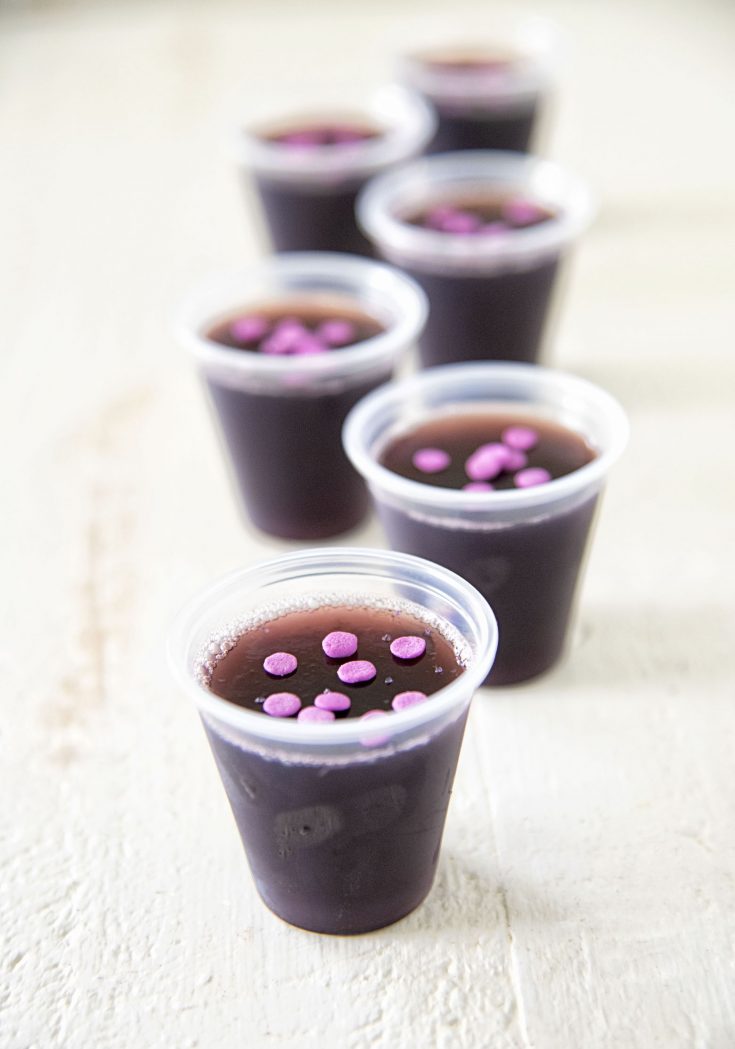 Grape Limeade Vodka JellO Shots