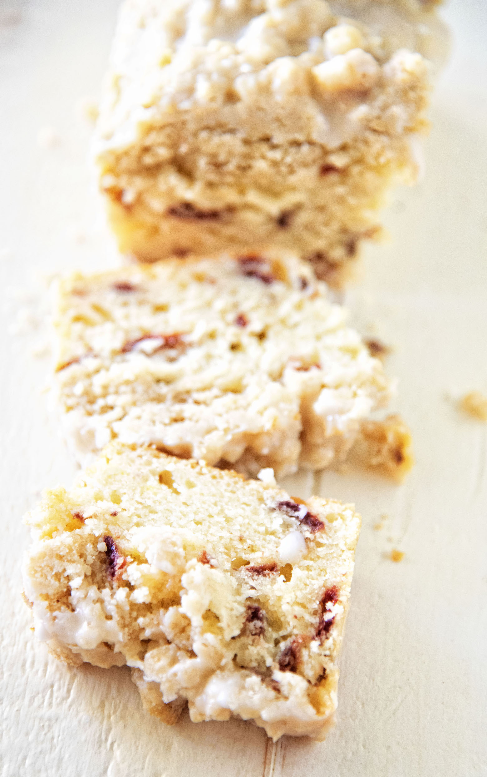 three quarter shot of Strawberry Lemonade Crumb Cake