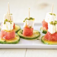 Cucumber Watermelon Feta Mint Bites