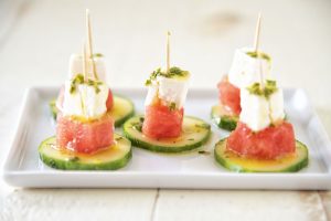 Cucumber Watermelon Feta Mint Bites