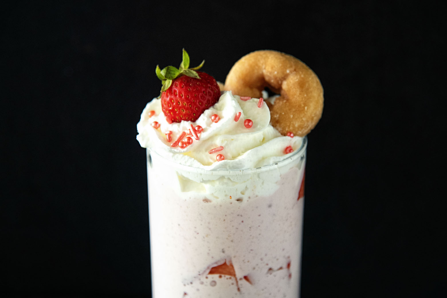 Glazed Donut Strawberry Shortcake Boozy Milkshake 