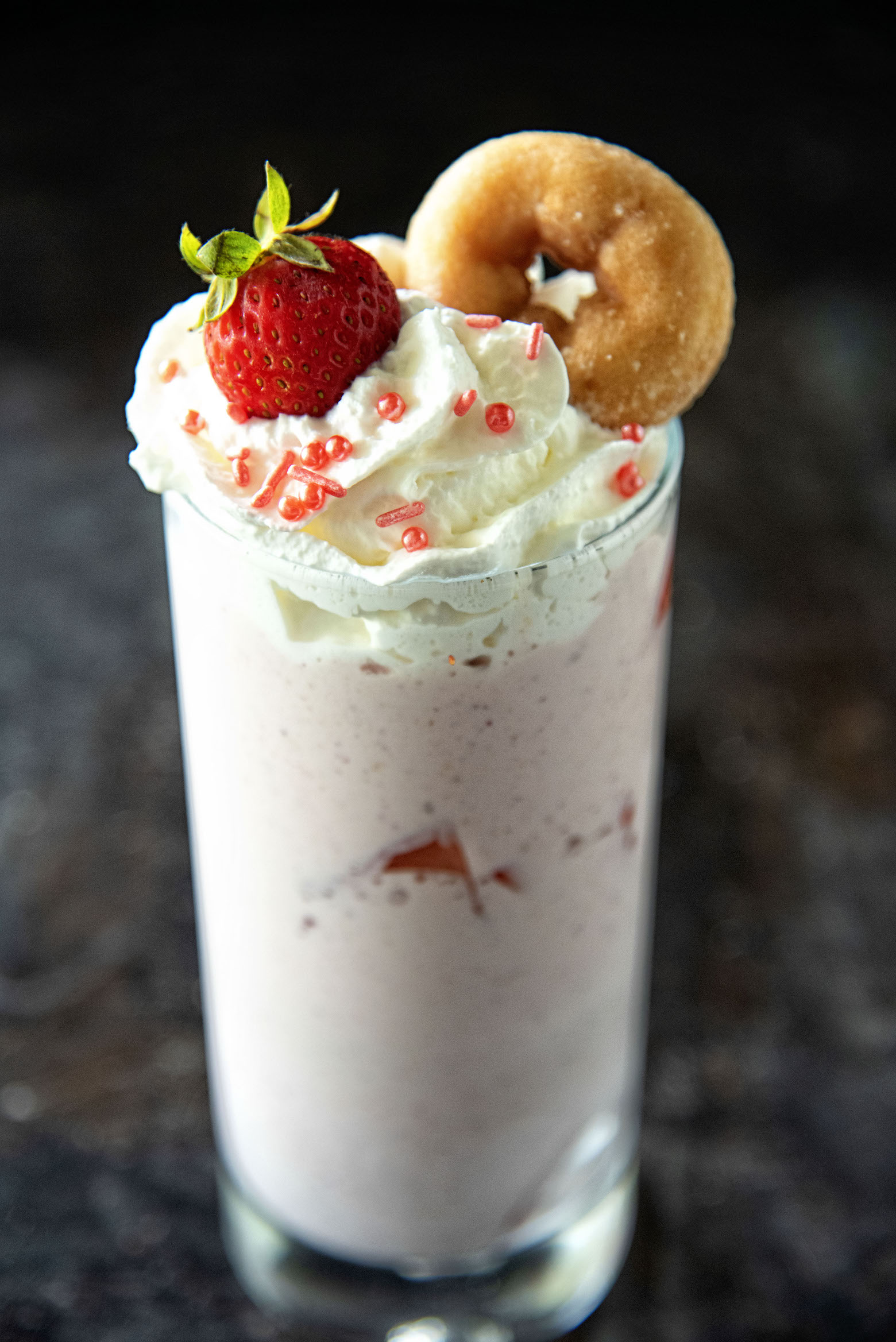 Glazed Donut Strawberry Shortcake Boozy Milkshake 