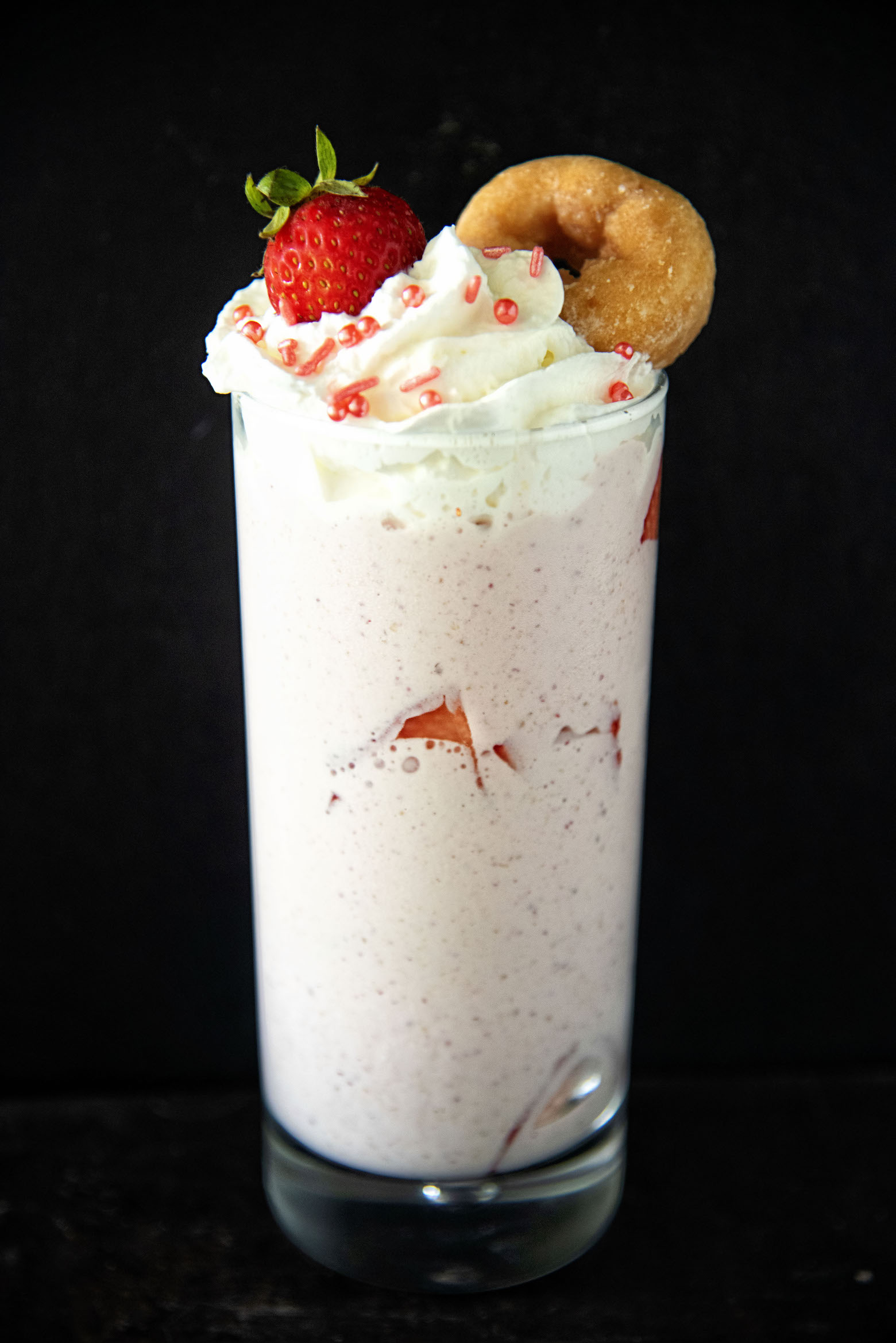 Glazed Donut Strawberry Shortcake Boozy Milkshake 