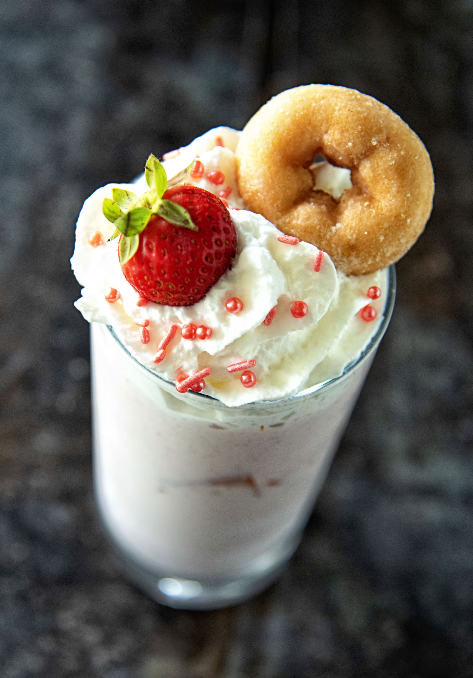 Glazed Donut Strawberry Shortcake Boozy Milkshake 