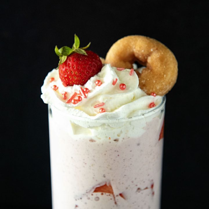 Glazed Donut Strawberry Shortcake Boozy Milkshake 