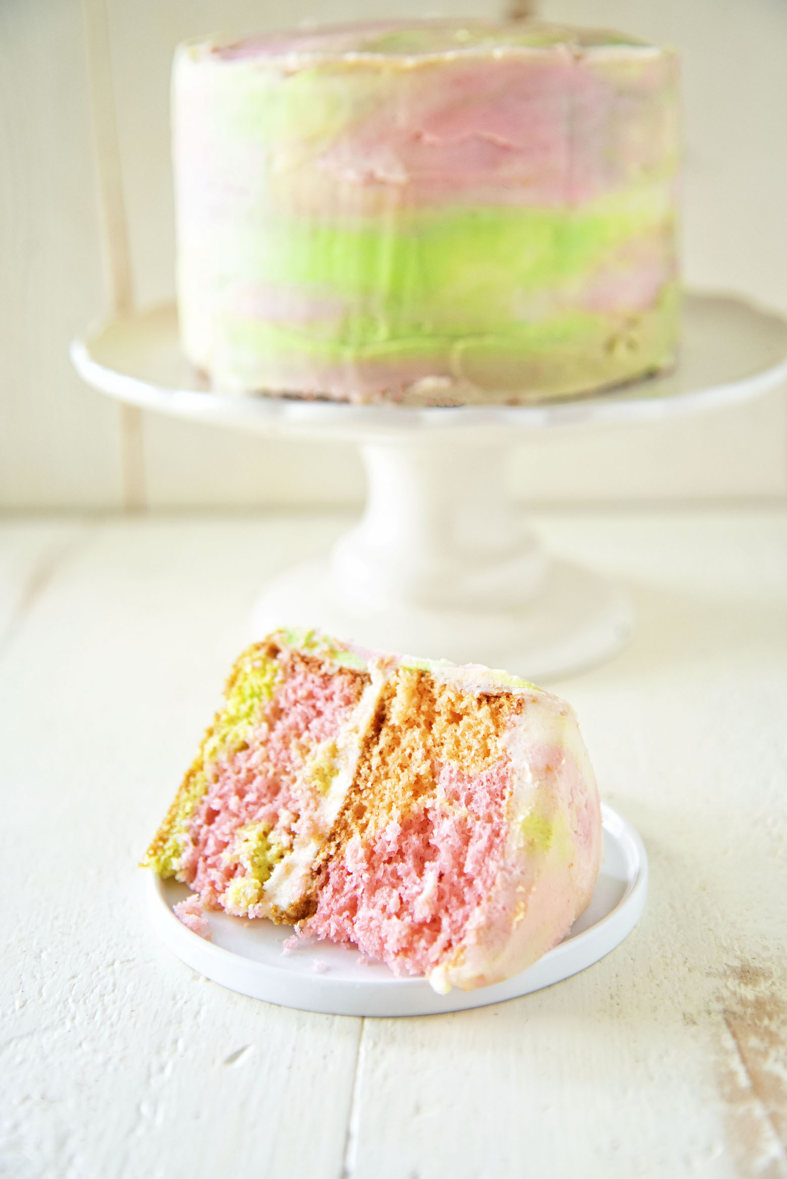 Rainbow Sherbet Layer Cake