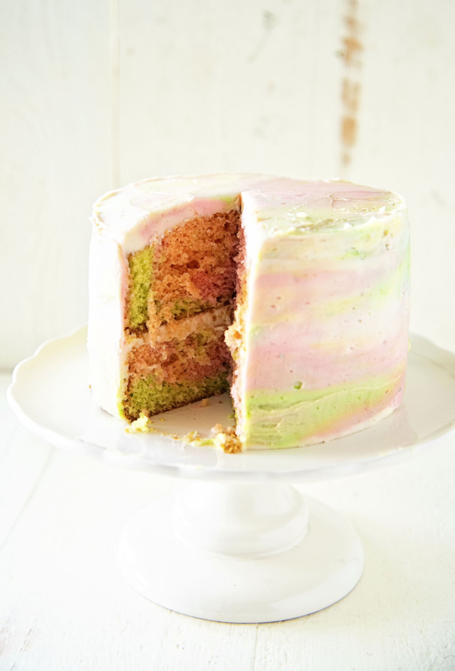 Rainbow Sherbet Layer Cake