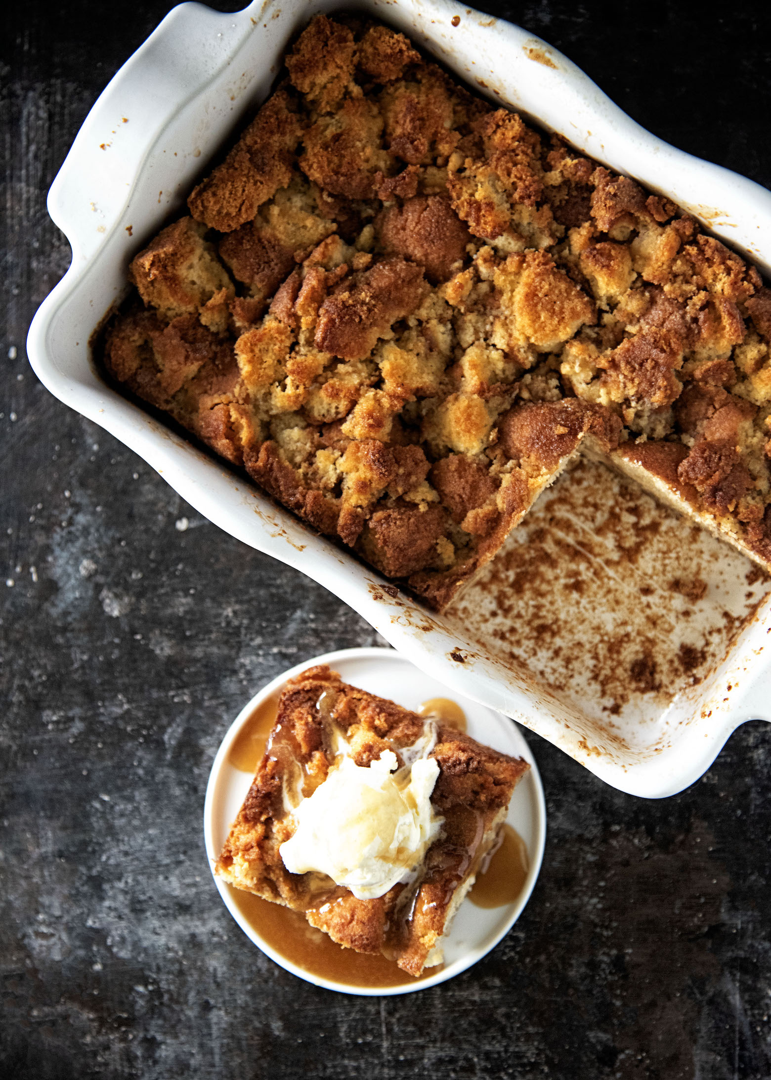 Apple Cider Donut Bread Pudding 