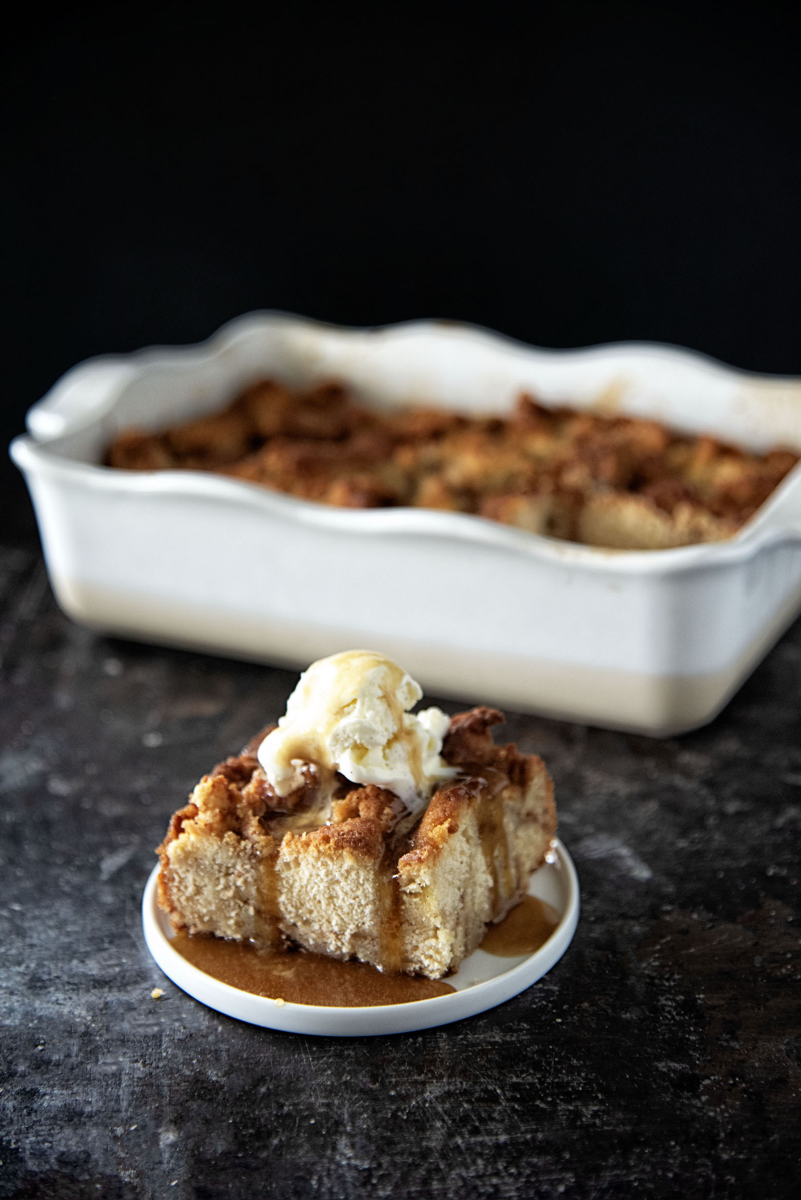 Apple Cider Donut Bread Pudding 