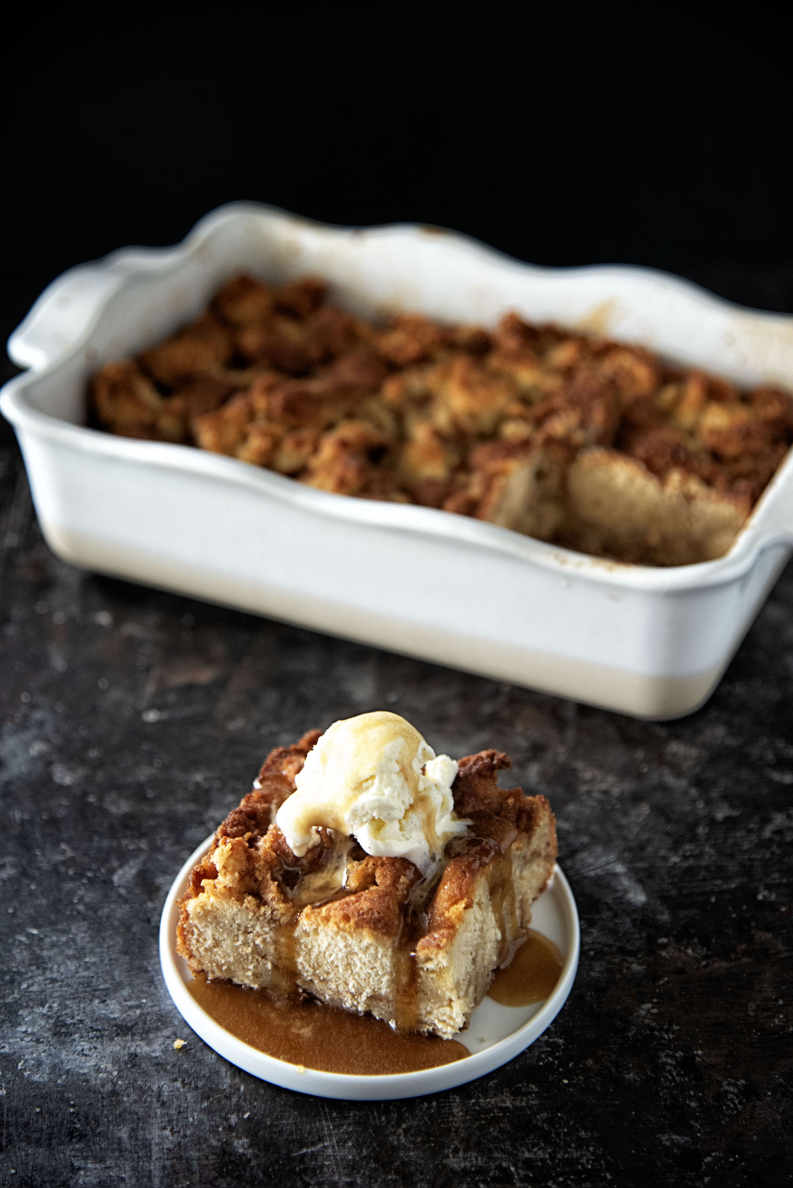 Apple Cider Donut Bread Pudding 