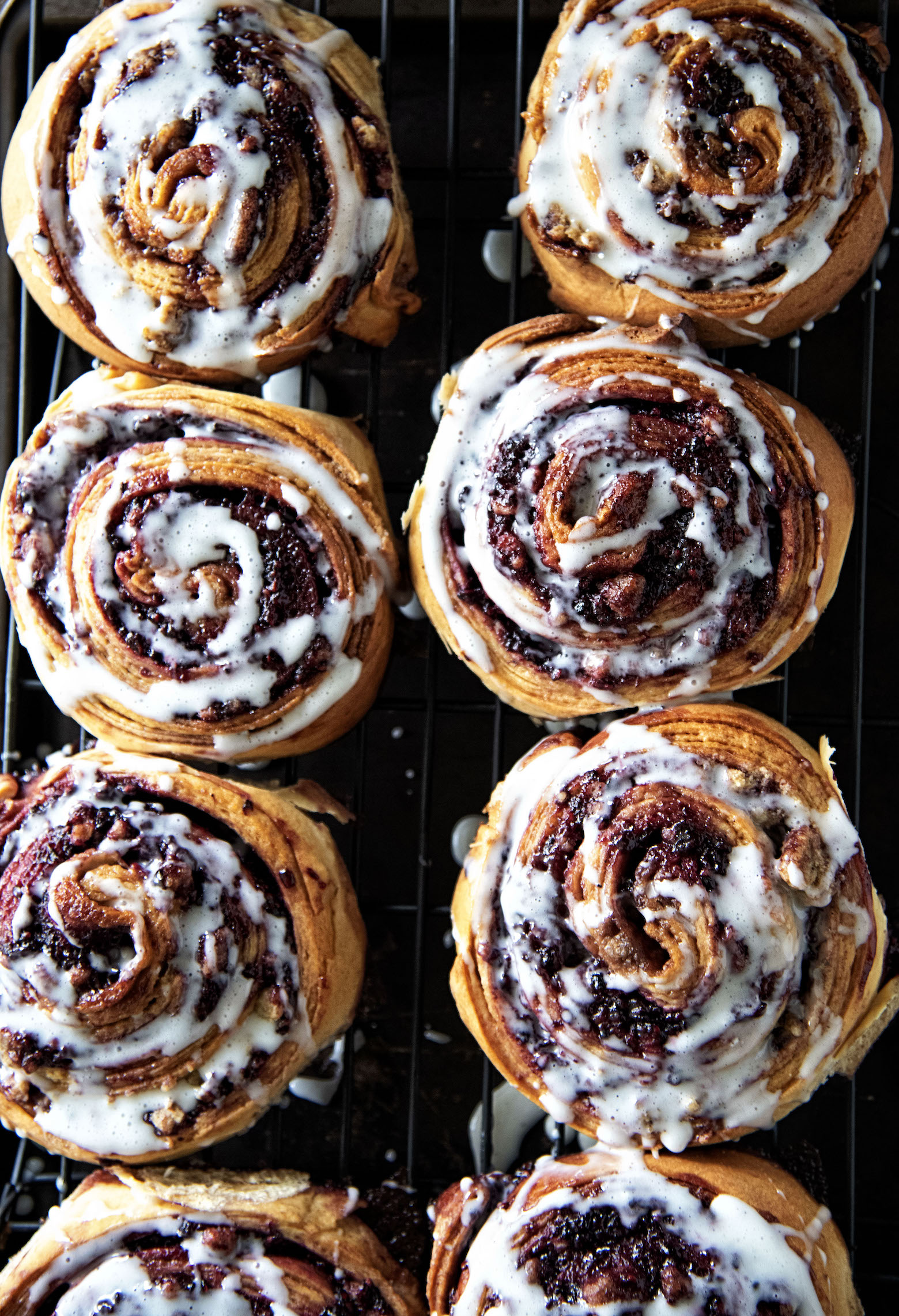 Blackberry Laminated Brioche Brown Butter Crumb Rolls 