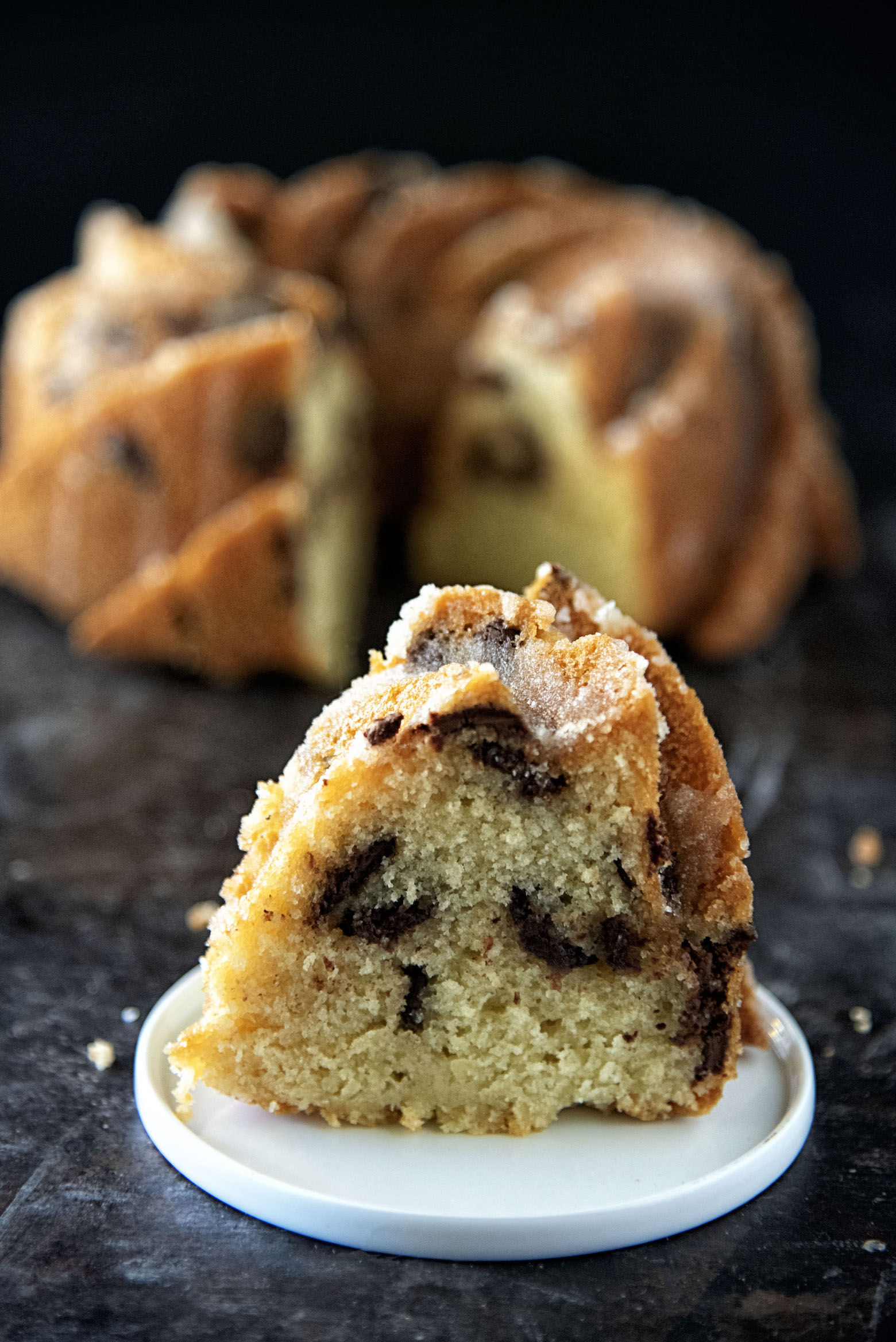 Bourbon Brown Butter Chocolate Chip Cake 