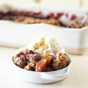 Peach Blackberry Oatmeal Cookie Cobbler