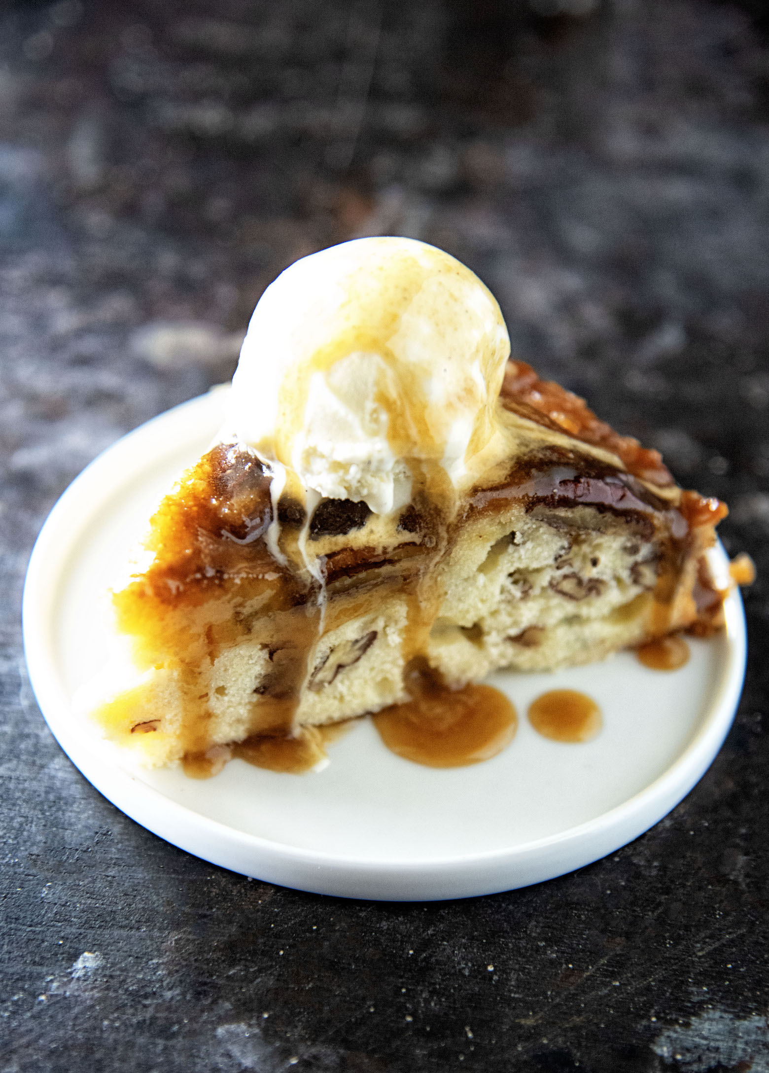 Whiskey Pecan Upside Down Cake 