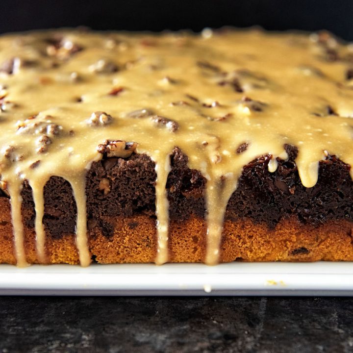 Caramel Turtle Pumpkin Crumb Cake