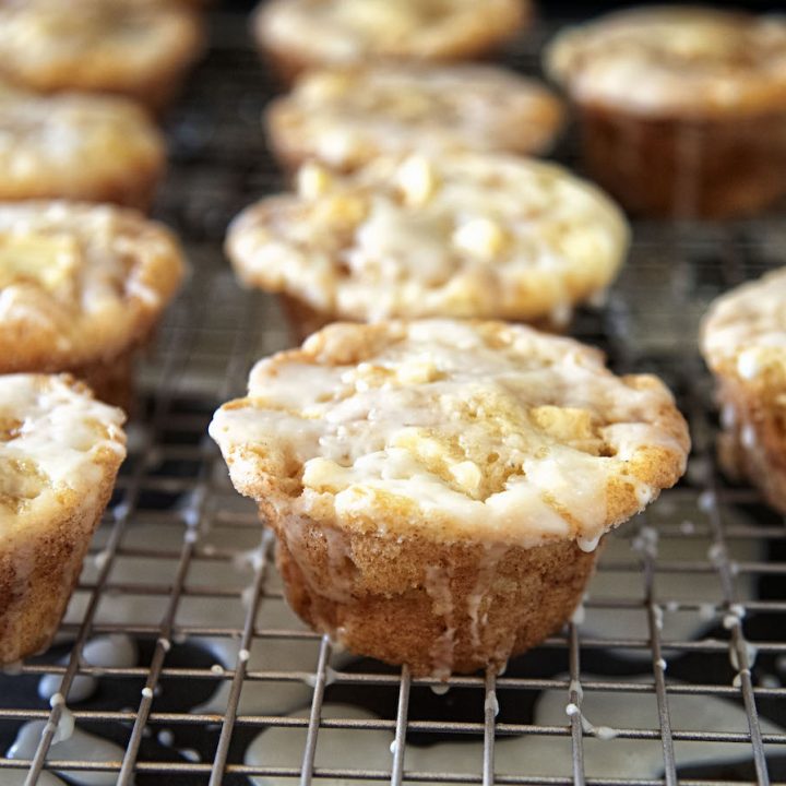 Cider Glazed Apple Fritter Muffins