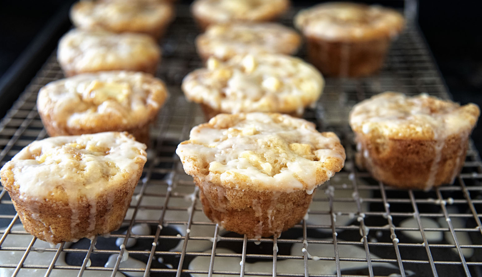 Cider Glazed Apple Fritter Muffins
