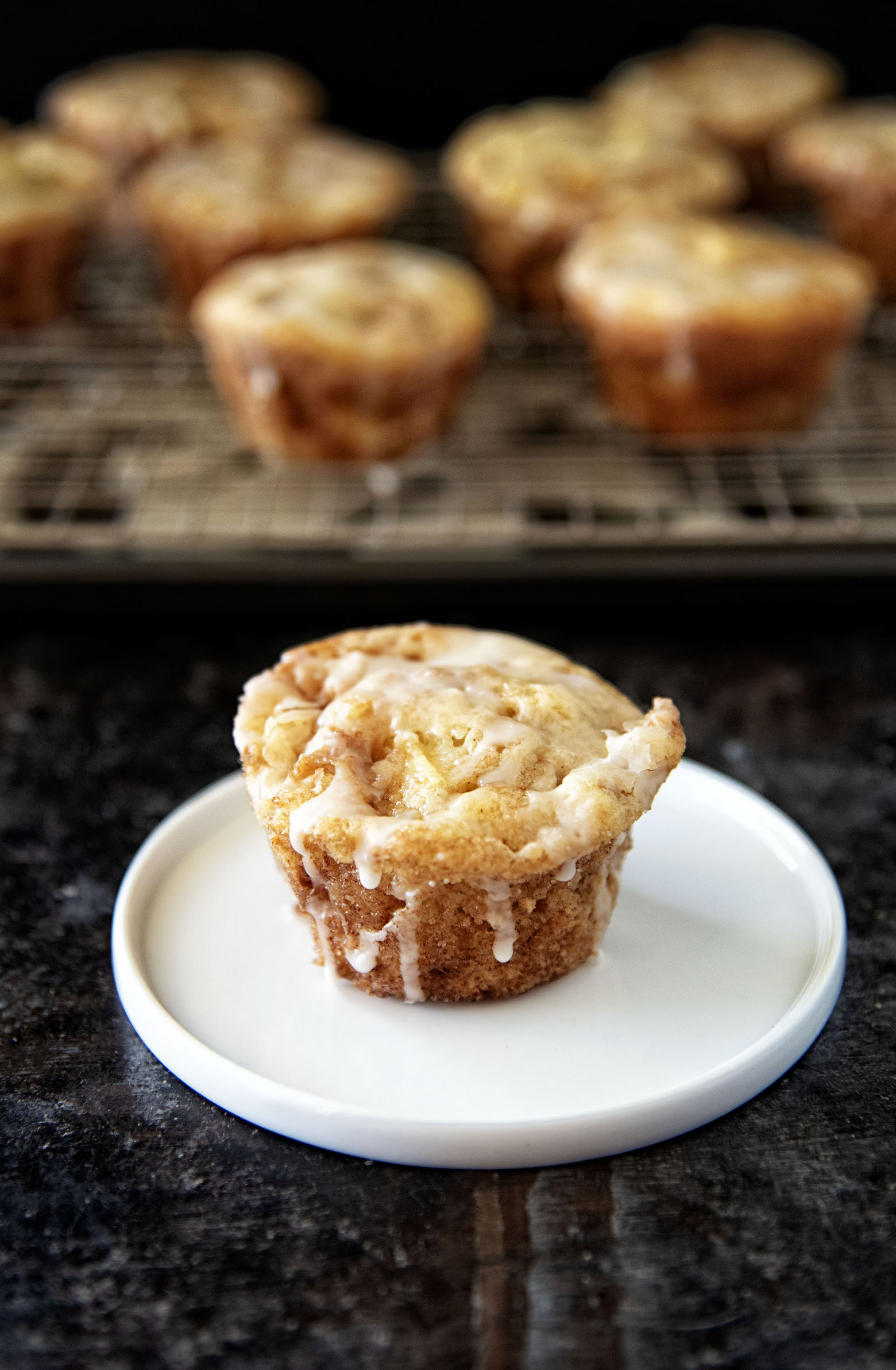 Cider Glazed Apple Fritter Muffins