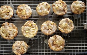 Cider Glazed Apple Fritter Muffins